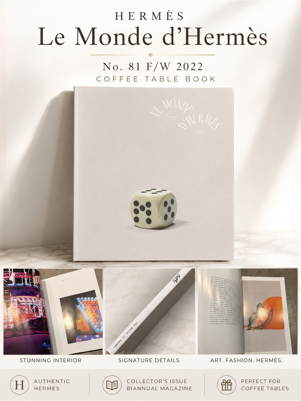 Hermès Le Monde d'Hermès Magazine N°81 F/W 2022 - Dice Cover - Coffee Table Book